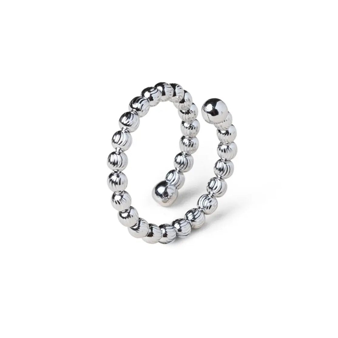 Anello Big Bubble doppio in argento 925 e vetro- collezione Basic Adami Gioielli 