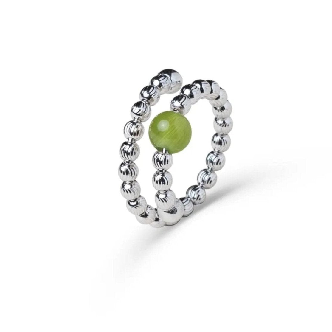 Anello Big Bubble doppio in argento 925 e vetro giallo - collezione Basic Adami Gioielli 
