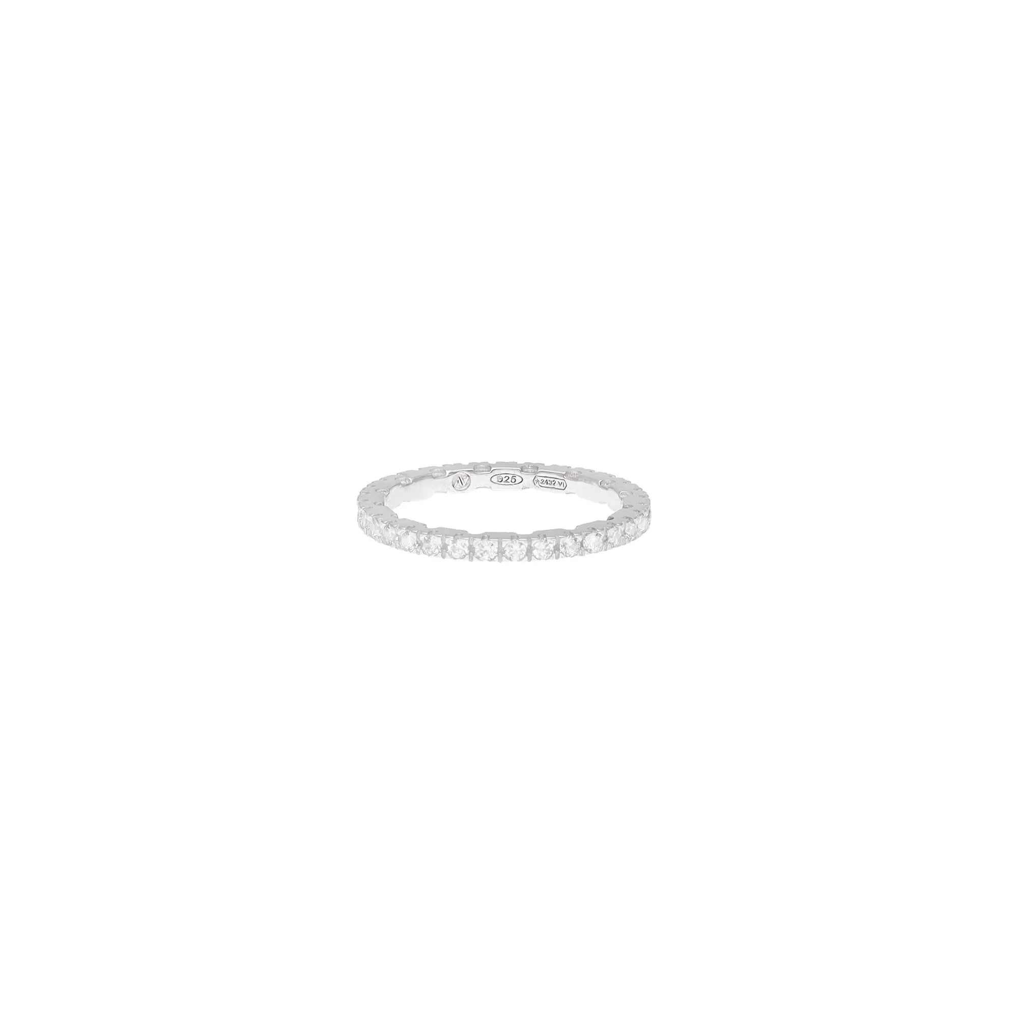 Anello Eternity in argento con zirconi bianchi - Collezione Nuance - Adami Gioielli