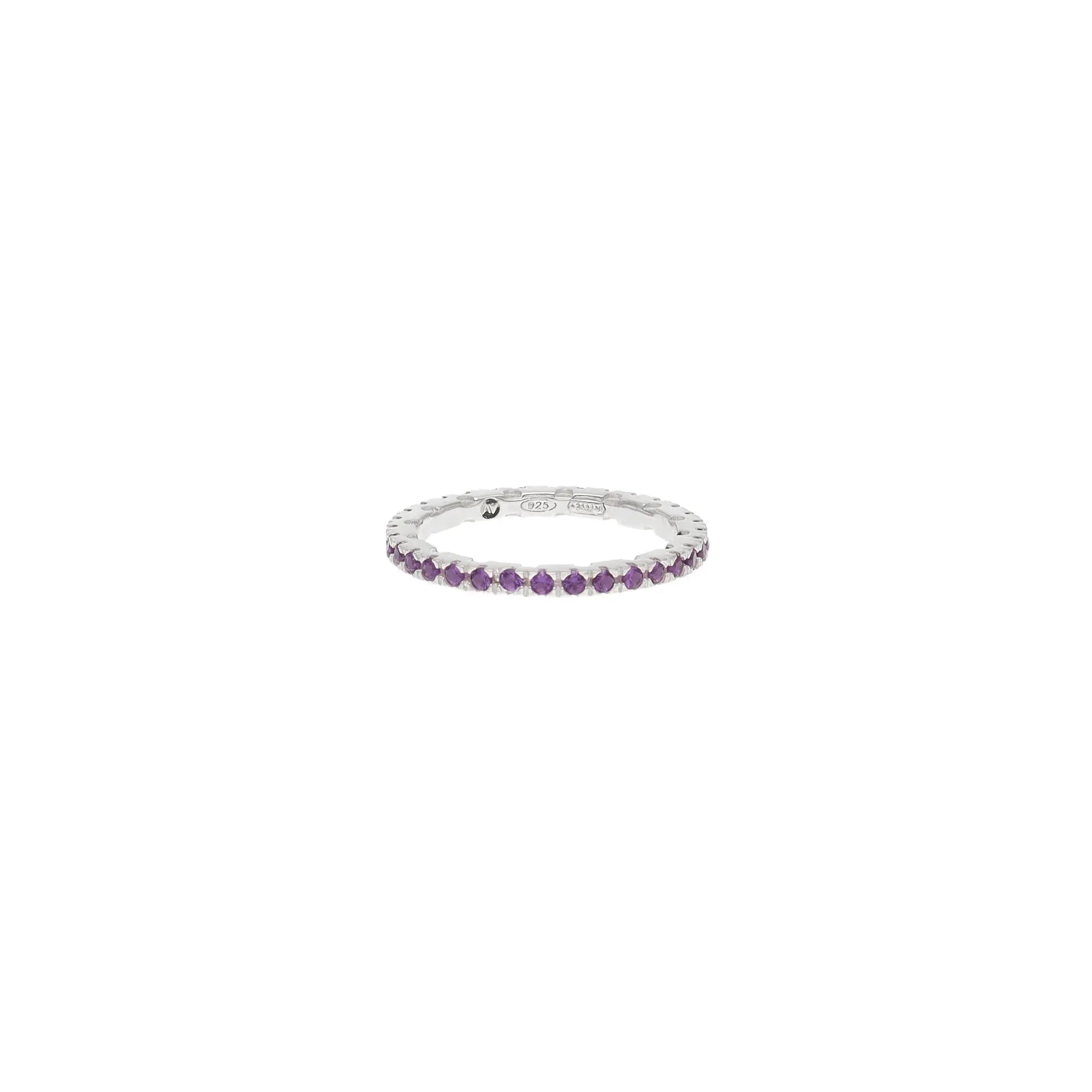 Anello Eternity in argento con zirconi viola - collezione Nuance - Adami Gioielli