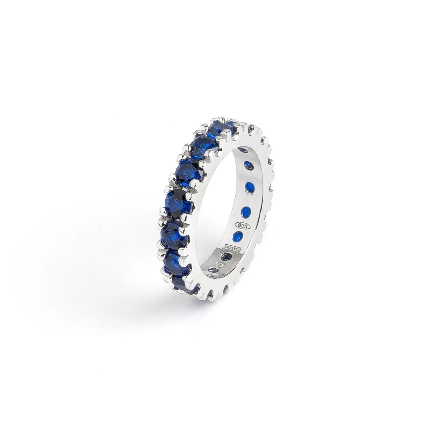 Anello Milano in argento 925 con zirconi blu - collezione Nuance Adami Gioielli