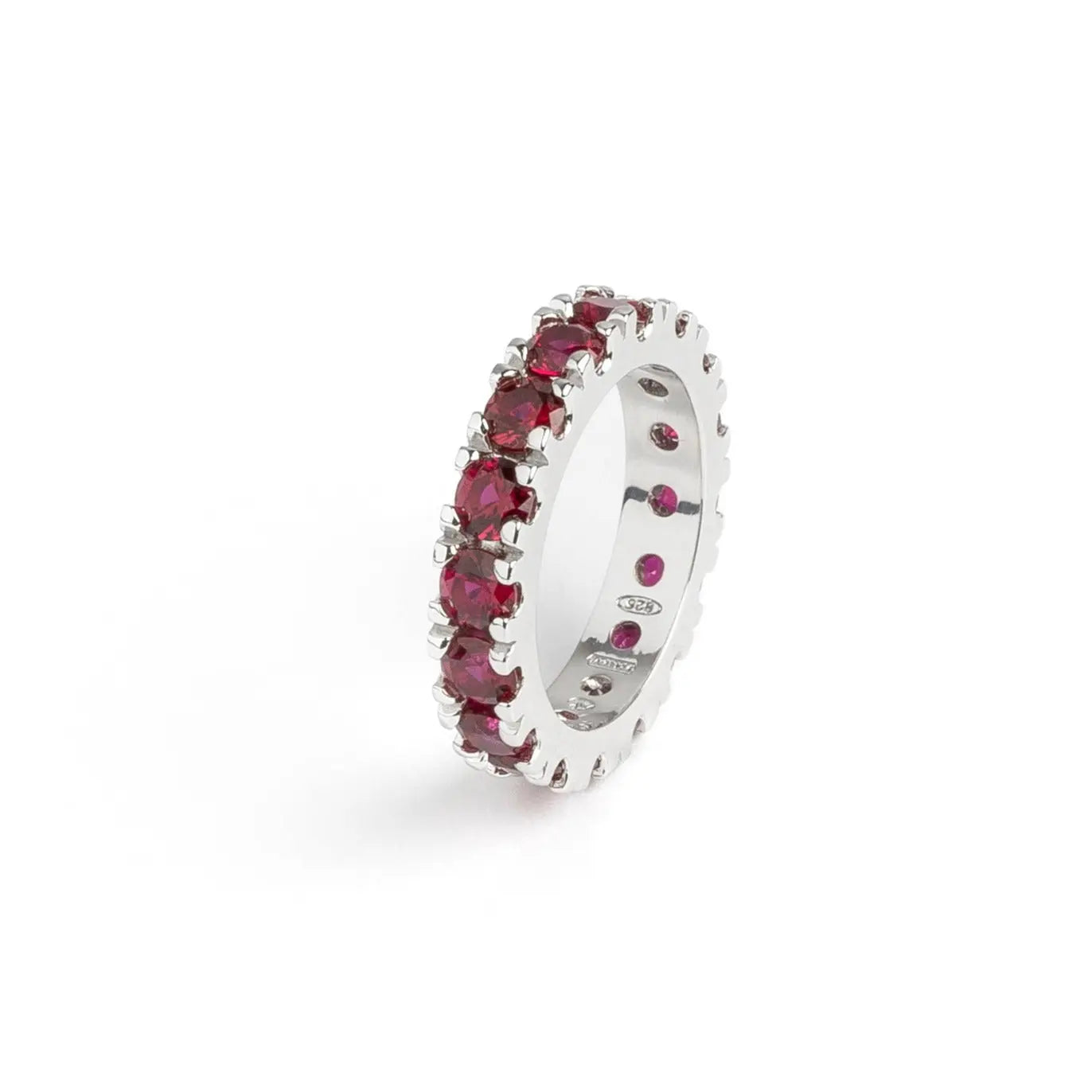 Anello Milano in argento 925 con zirconi rossi - collezione Nuance Adami Gioielli
