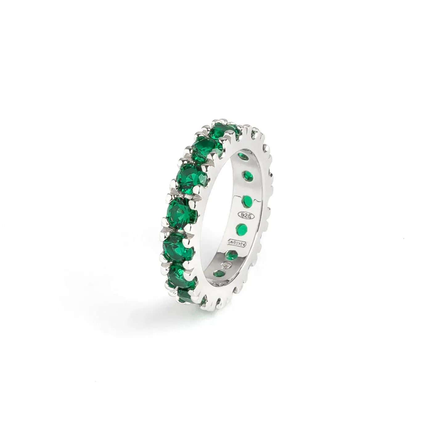 Anello Milano in argento 925 con zirconi verdi - collezione Nuance Adami Gioielli