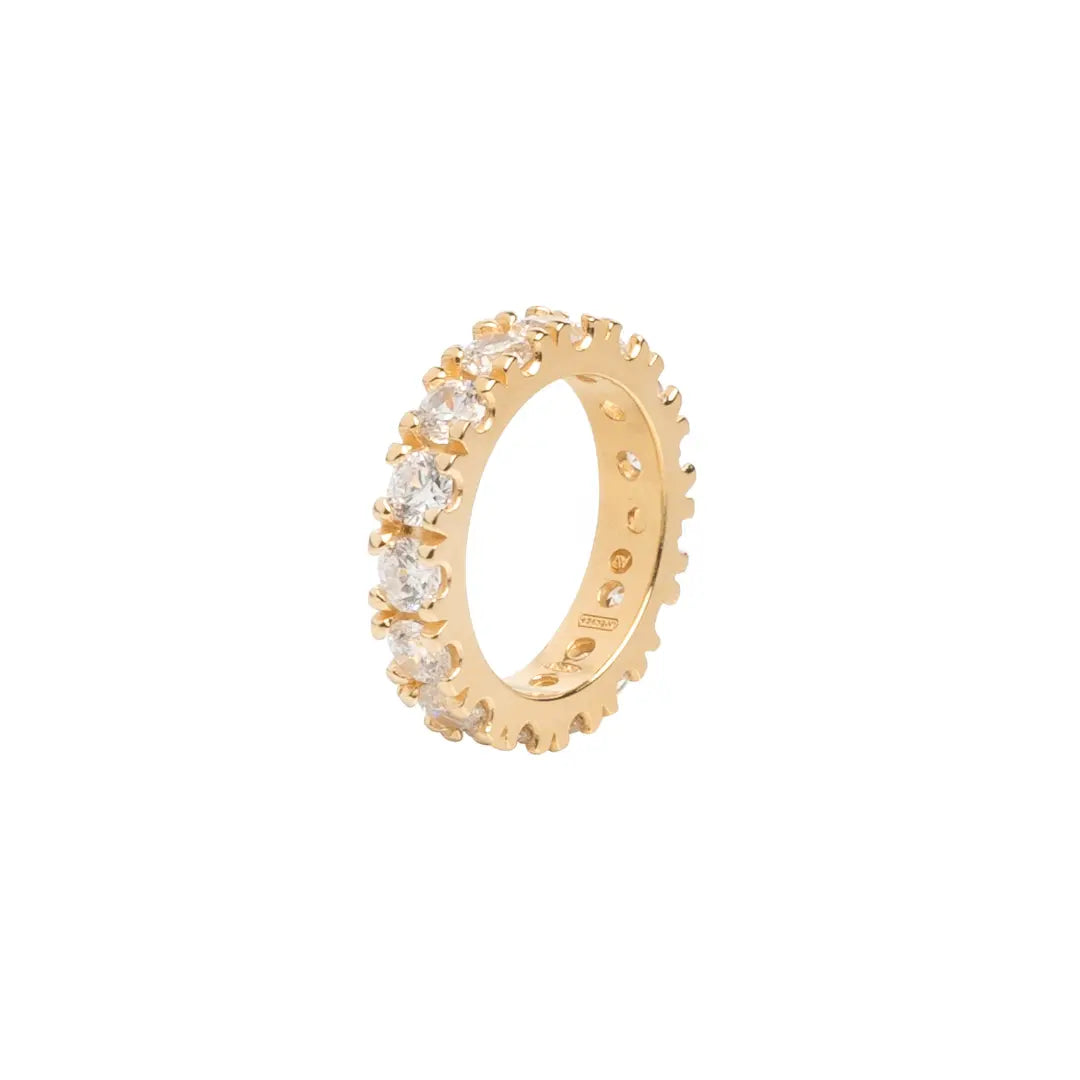 Anello Milano in argento color dorato con zirconi bianchi - collezione Nuance Adami Gioielli