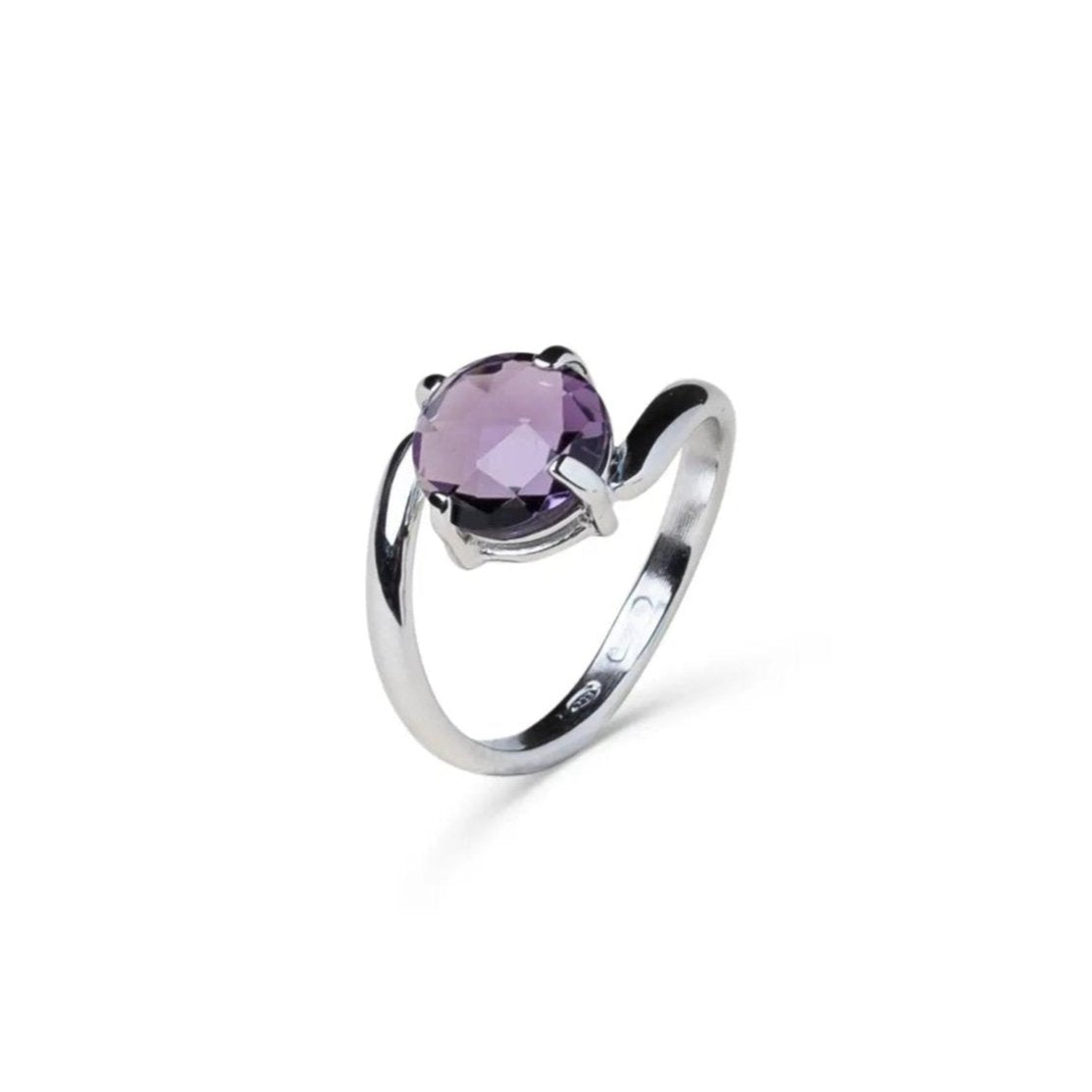 Anello Natura color ametista in argento 925 e pietre naturali - collezione Natura - Adami Gioielli