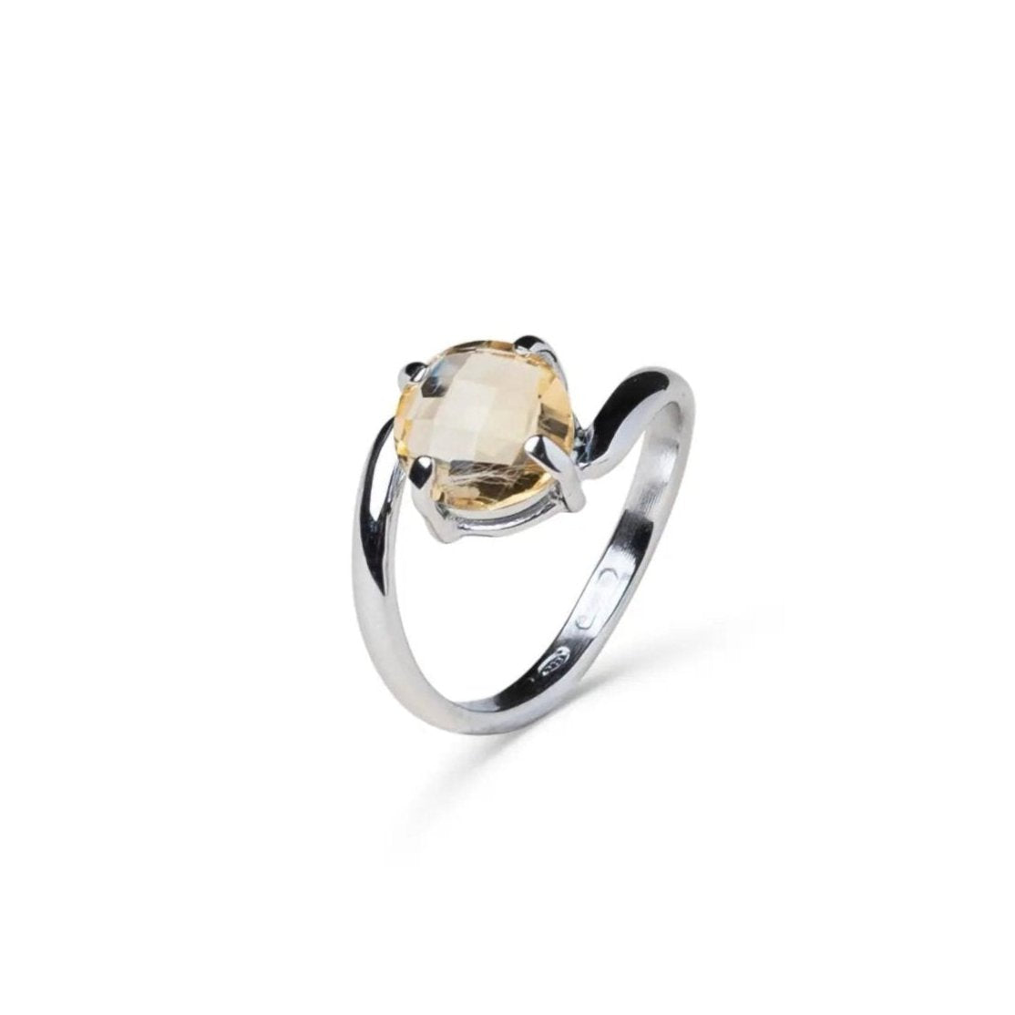 Anello Natura color citrino in argento 925 e pietre naturali - collezione Natura - Adami Gioielli