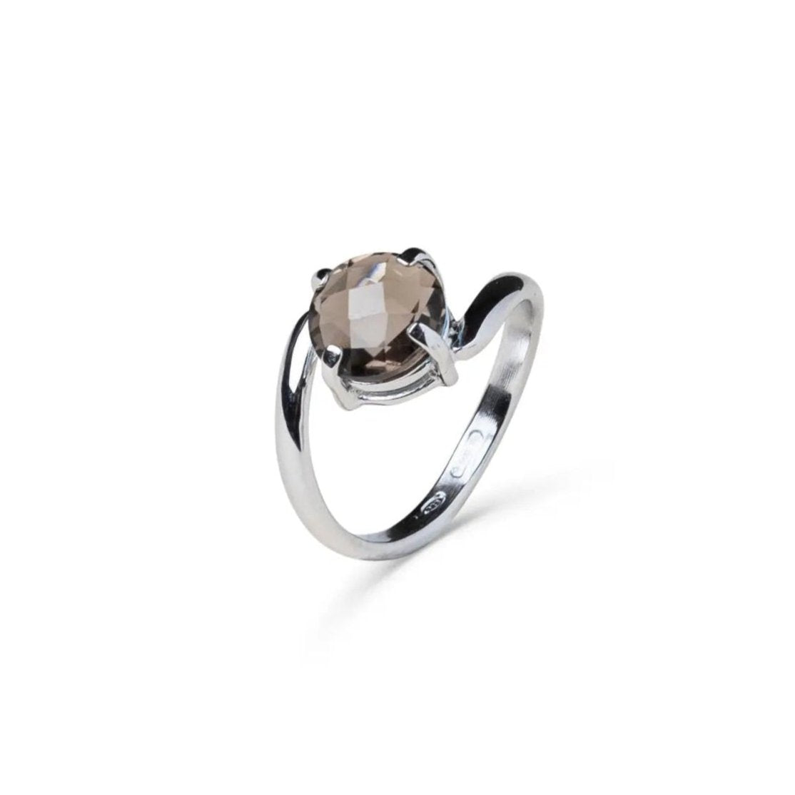 Anello Natura color quarzo fumè in argento 925 e pietre naturali - collezione Natura - Adami Gioielli