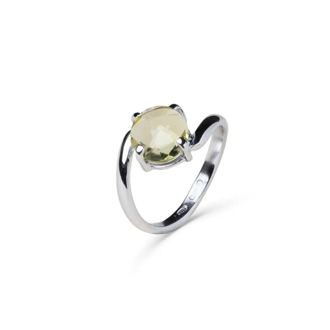 Anello Natura color quarzo lemon in argento 925 e pietre naturali - collezione Natura - Adami Gioielli