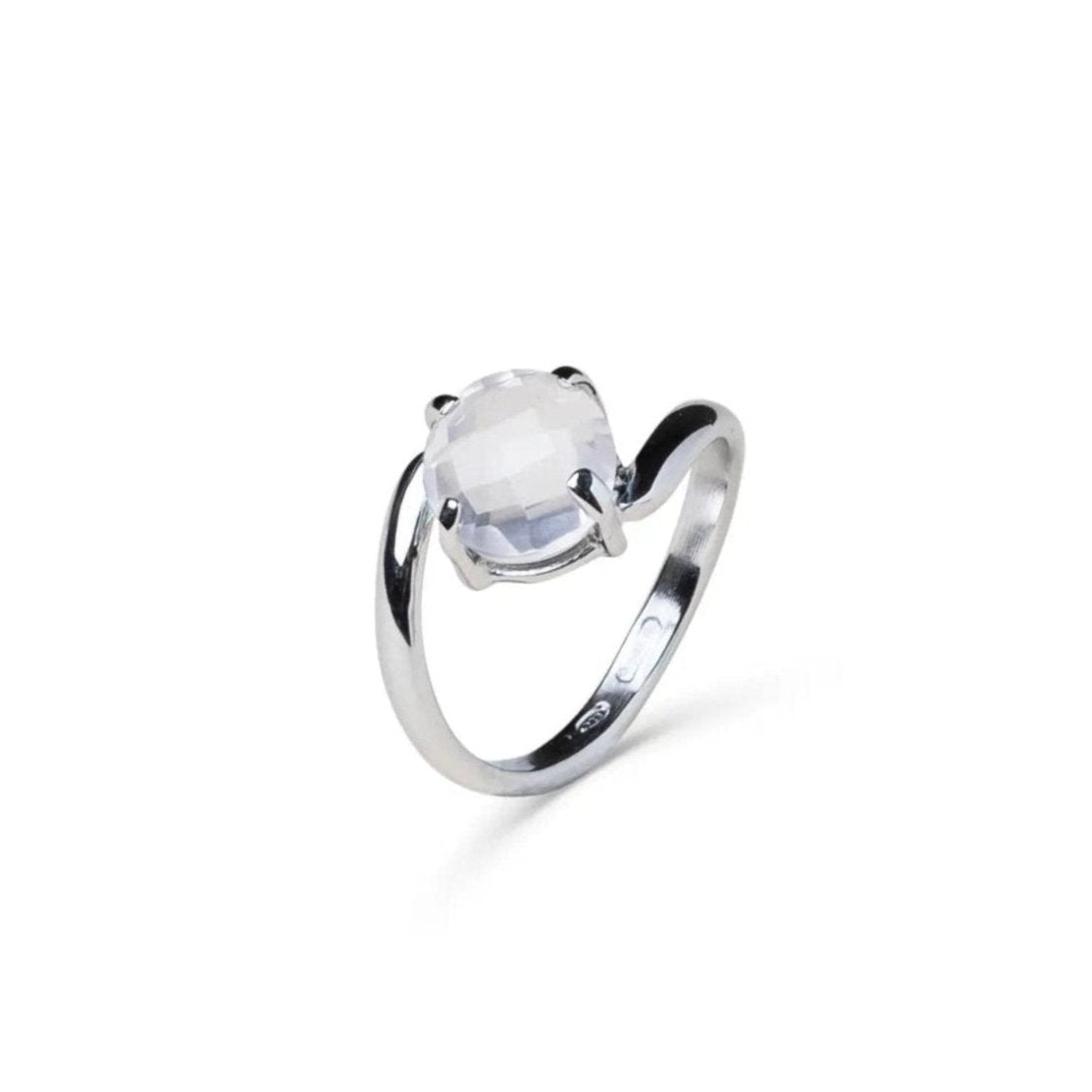Anello Natura color latte in argento 925 e pietre naturali - collezione Natura - Adami Gioielli