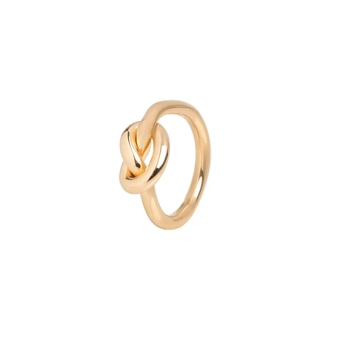 Anello Nodo grande in argento 925 dorato - collezione Basic - Adami Gioielli