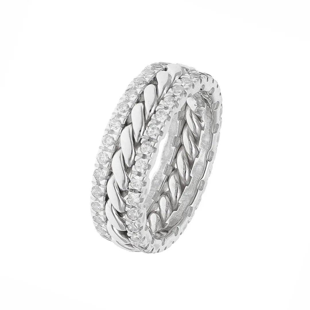 Anello Twisted in argento 925 - collezione Nuance - Adami Gioielli