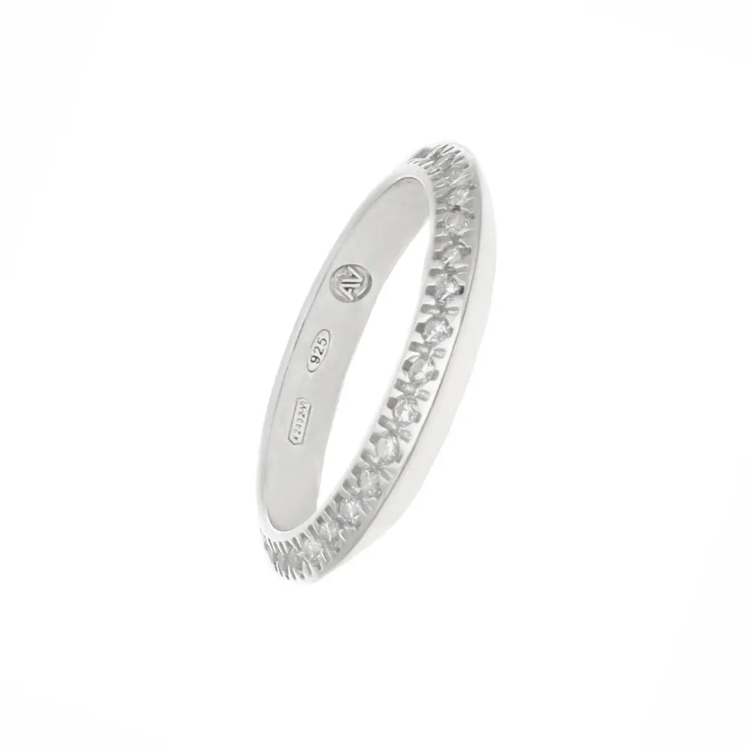 Anello Ufo in argento 925 con zirconi bianchi - collezione Nuance - Adami Gioielli