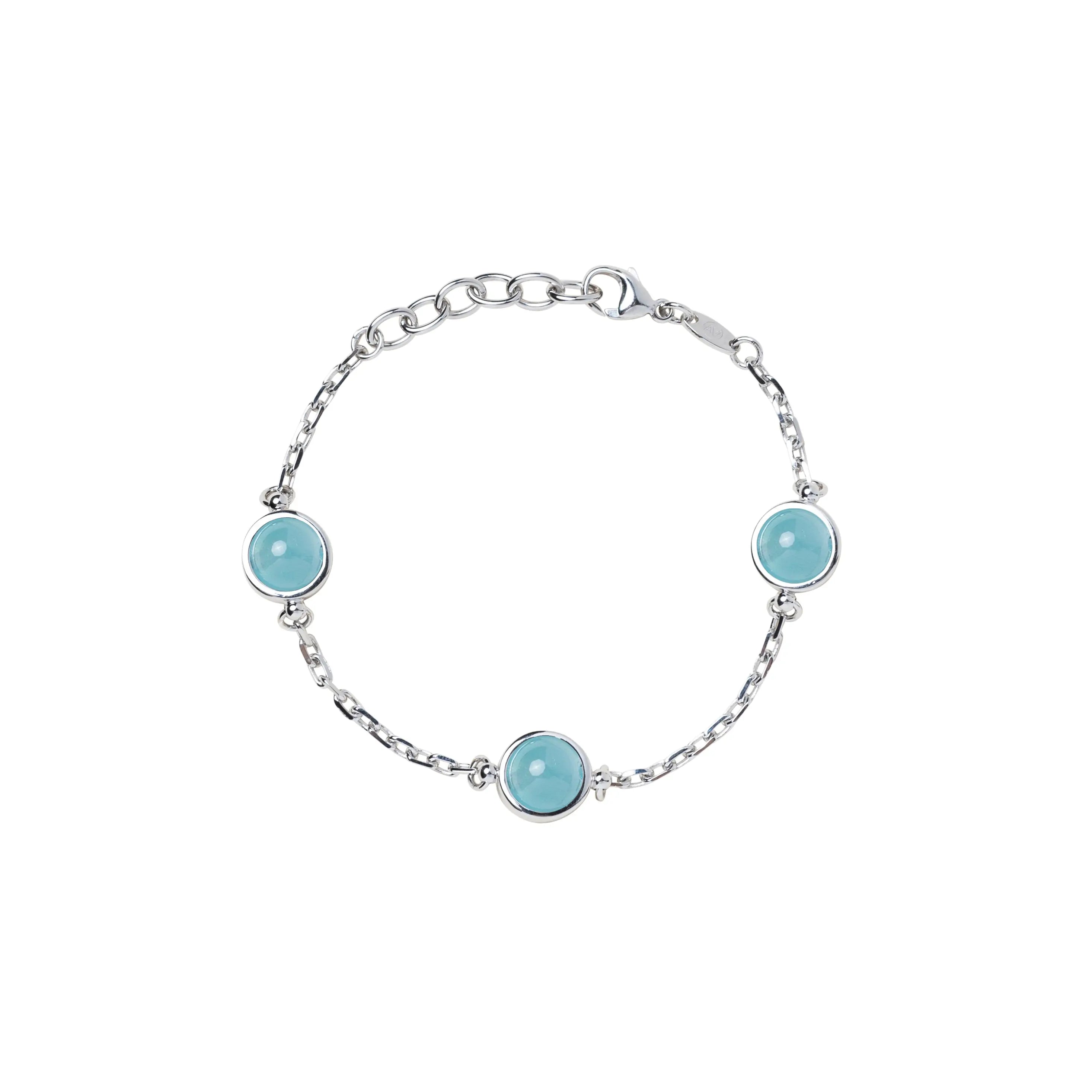 Bracciale Globo azzurro in Argento 925 e vetro - collezione Basic Adami Gioielli 