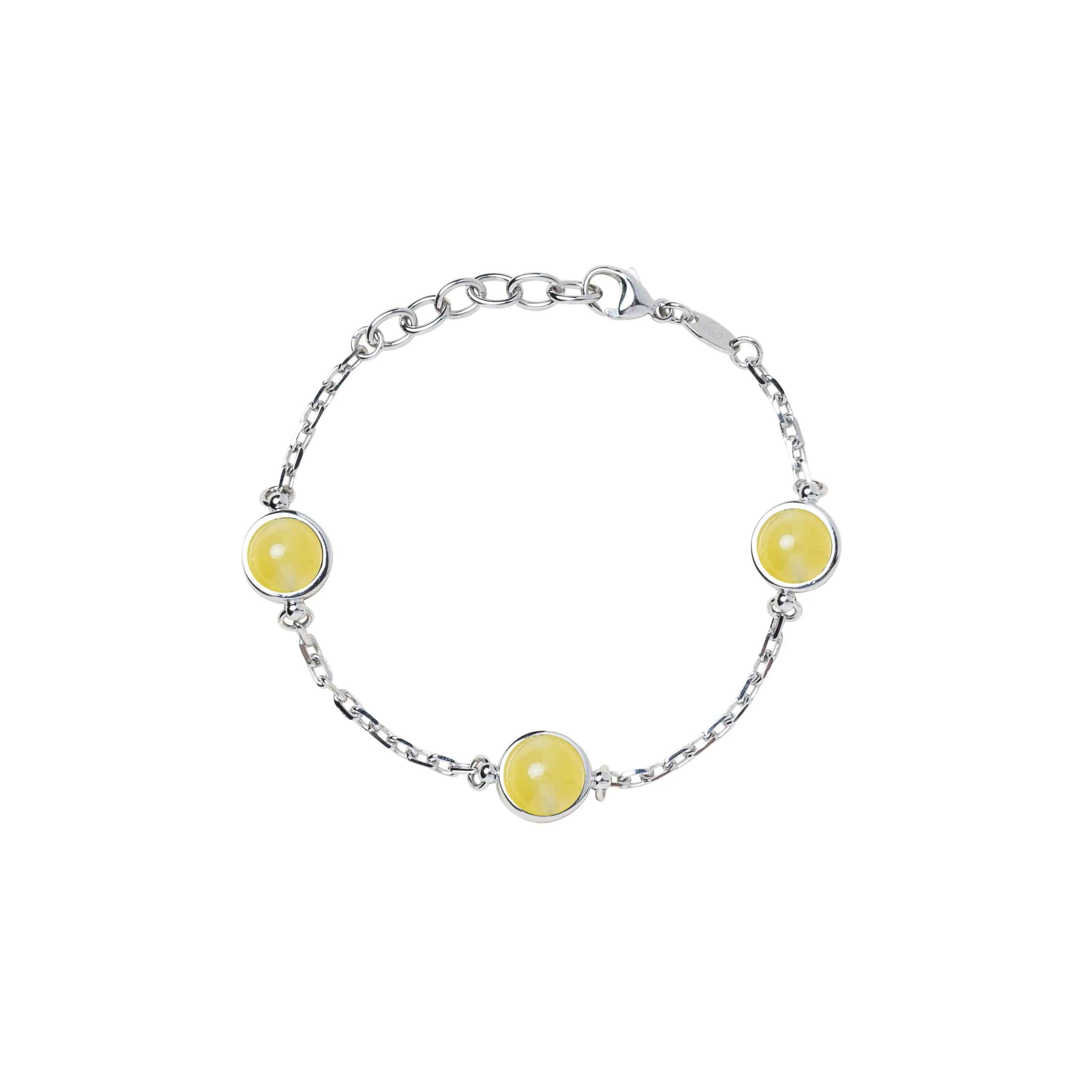 Bracciale Globo giallo in Argento 925 e vetro - collezione Basic Adami Gioielli 