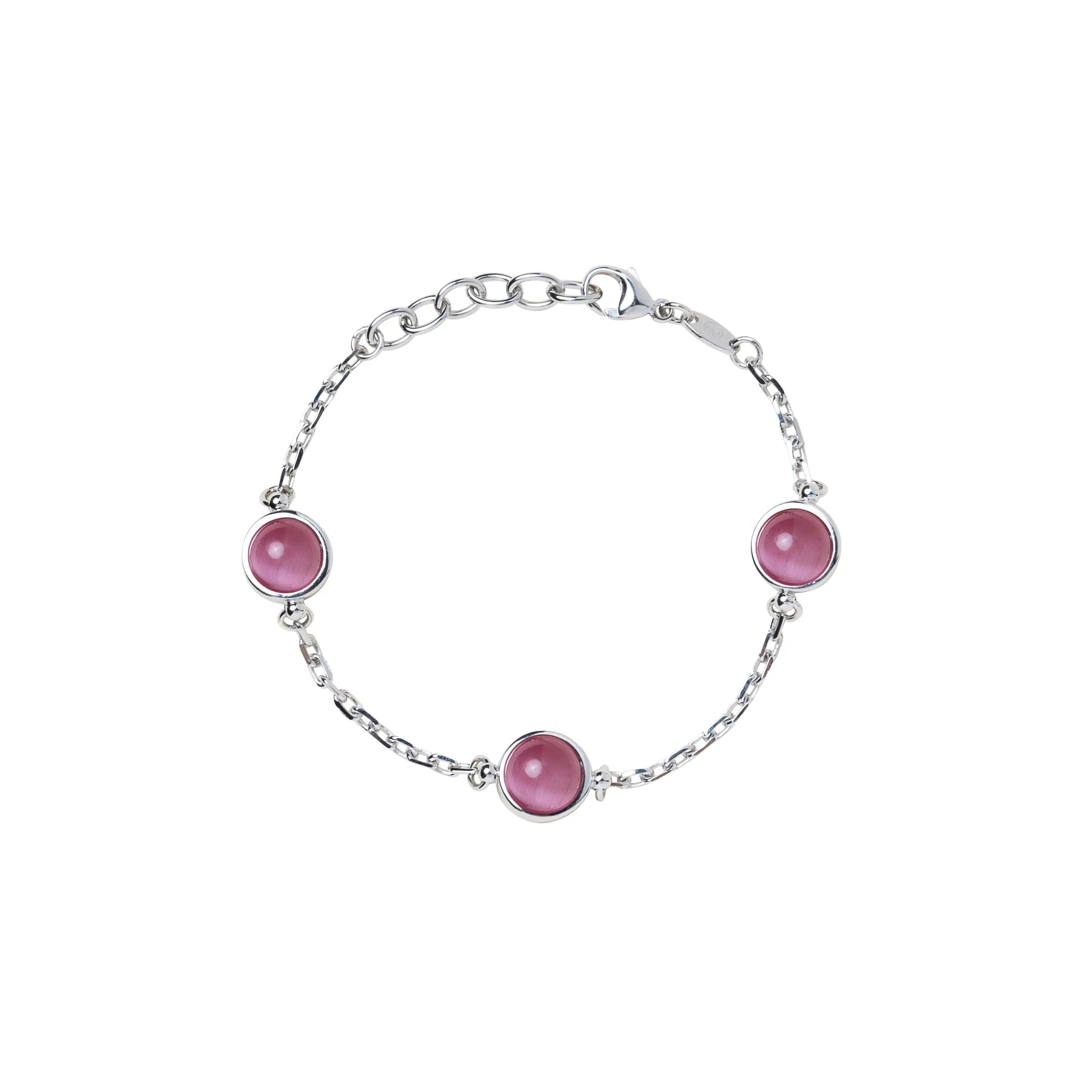 Bracciale Globo rosa in Argento 925 e vetro - collezione Basic Adami Gioielli 