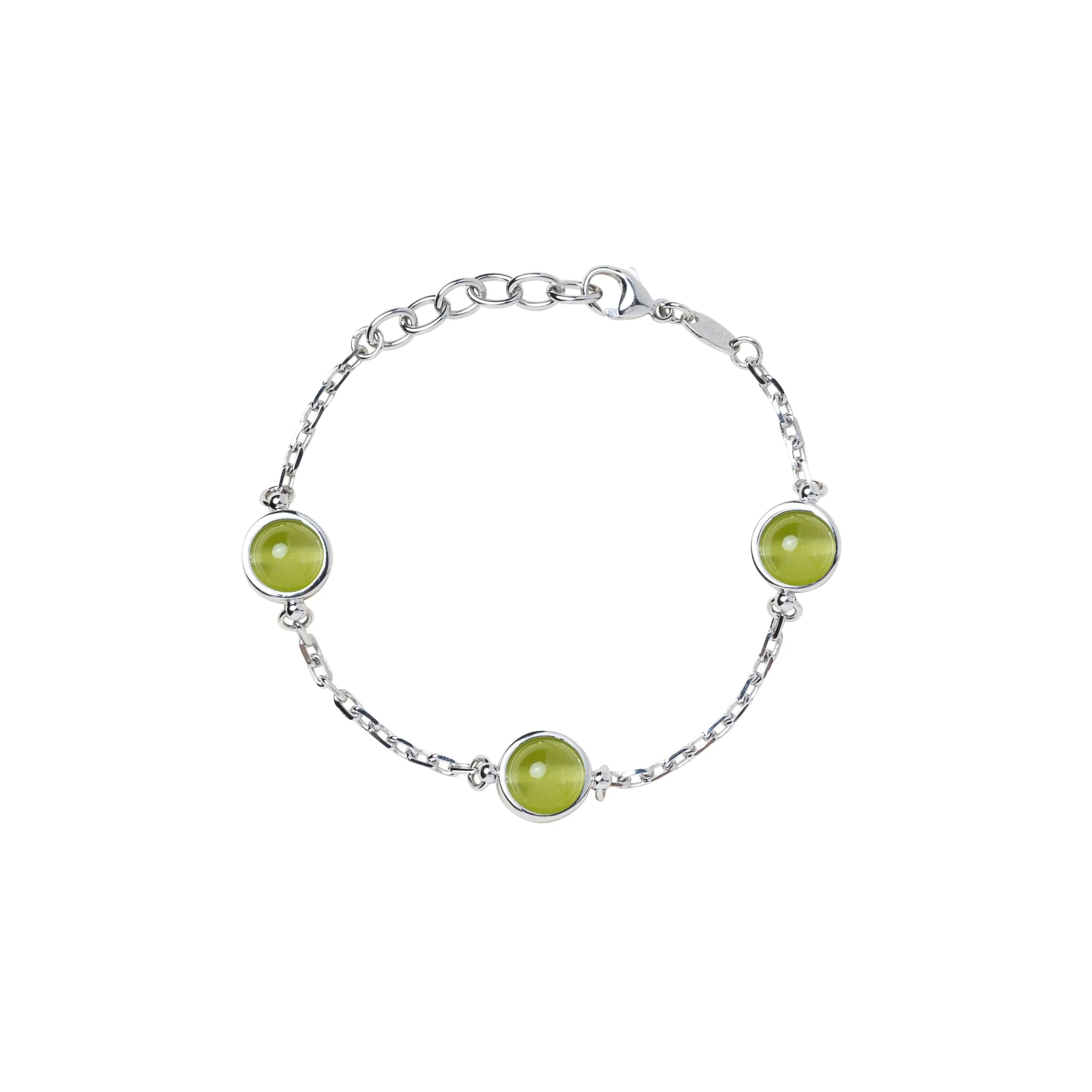 Bracciale Globo verde in Argento 925 e vetro - collezione Basic Adami Gioielli 