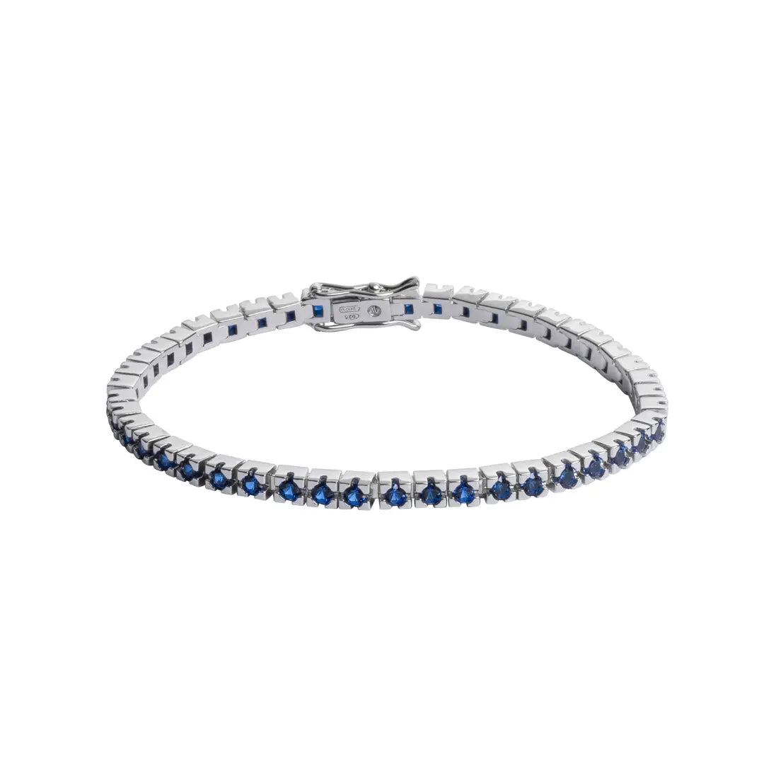 Bracciale Tennis in argento 925 con zirconi blu - collezione Nuance Adami Gioielli