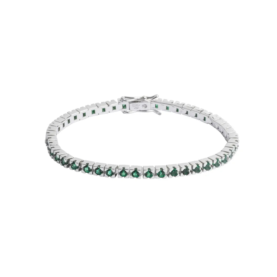 Bracciale Tennis in argento 925 con zirconi verdi - collezione Nuance Adami Gioielli