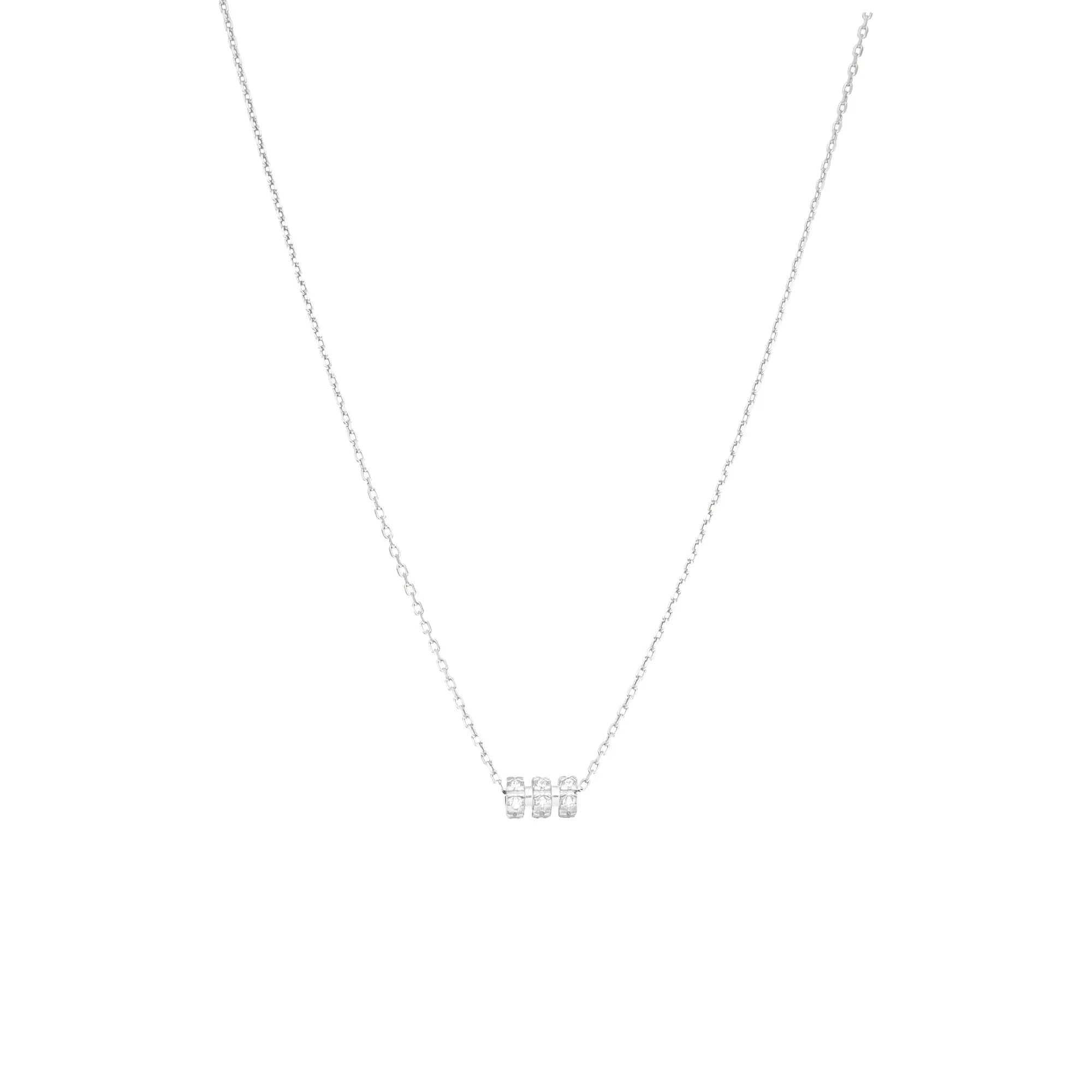 Collana Barrel in argento 925 con zirconi bianchi - collezione Nuance - Adami Gioielli