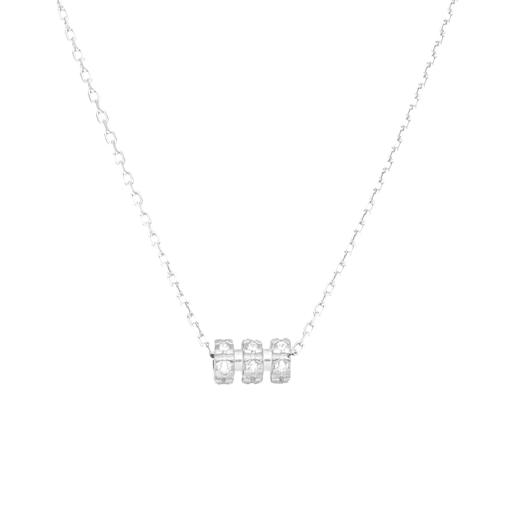 Collana Barrel in argento 925 con zirconi bianchi - collezione Nuance - Adami Gioielli