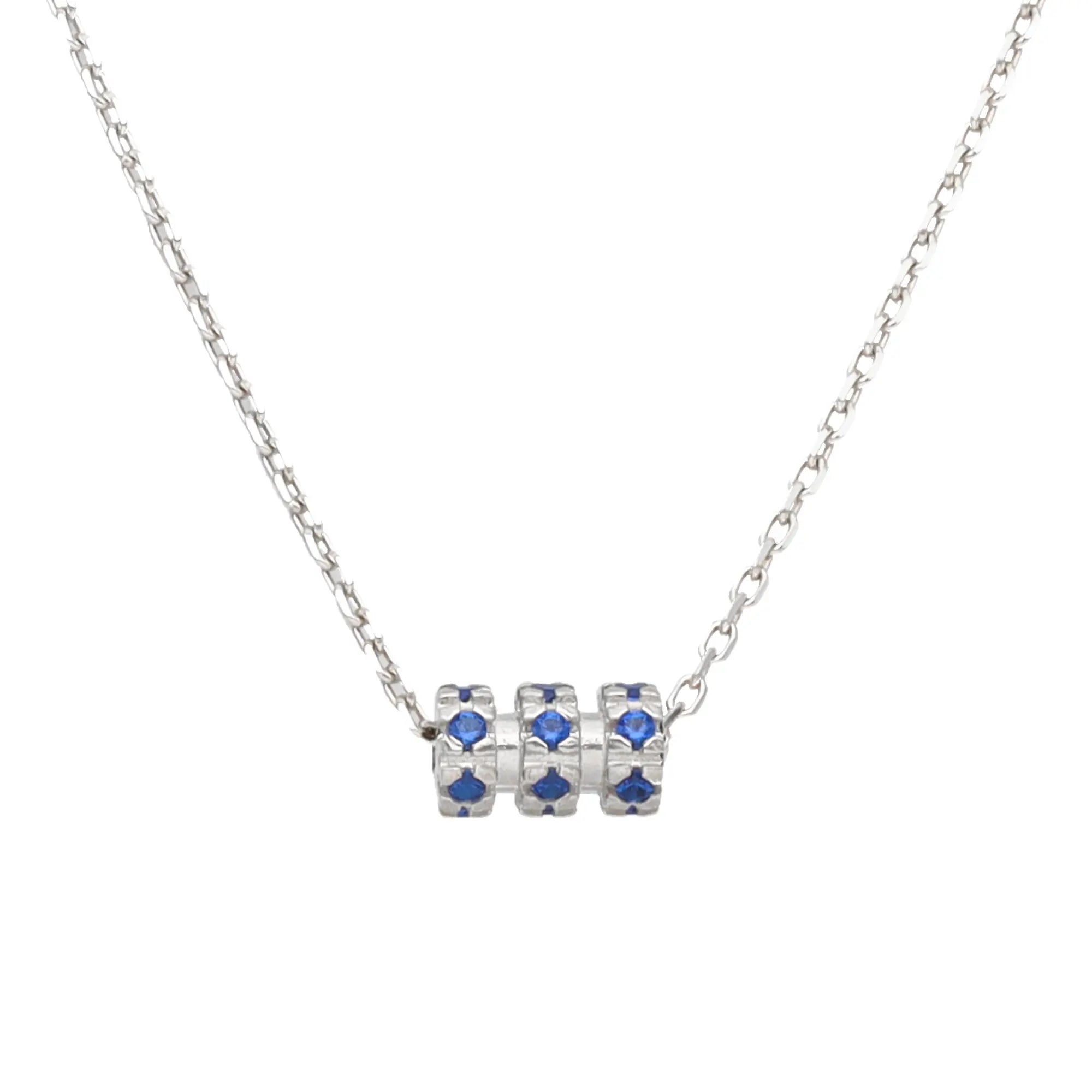 Collana Barrel in argento 925 con zirconi blu - collezione Nuance - Adami Gioielli