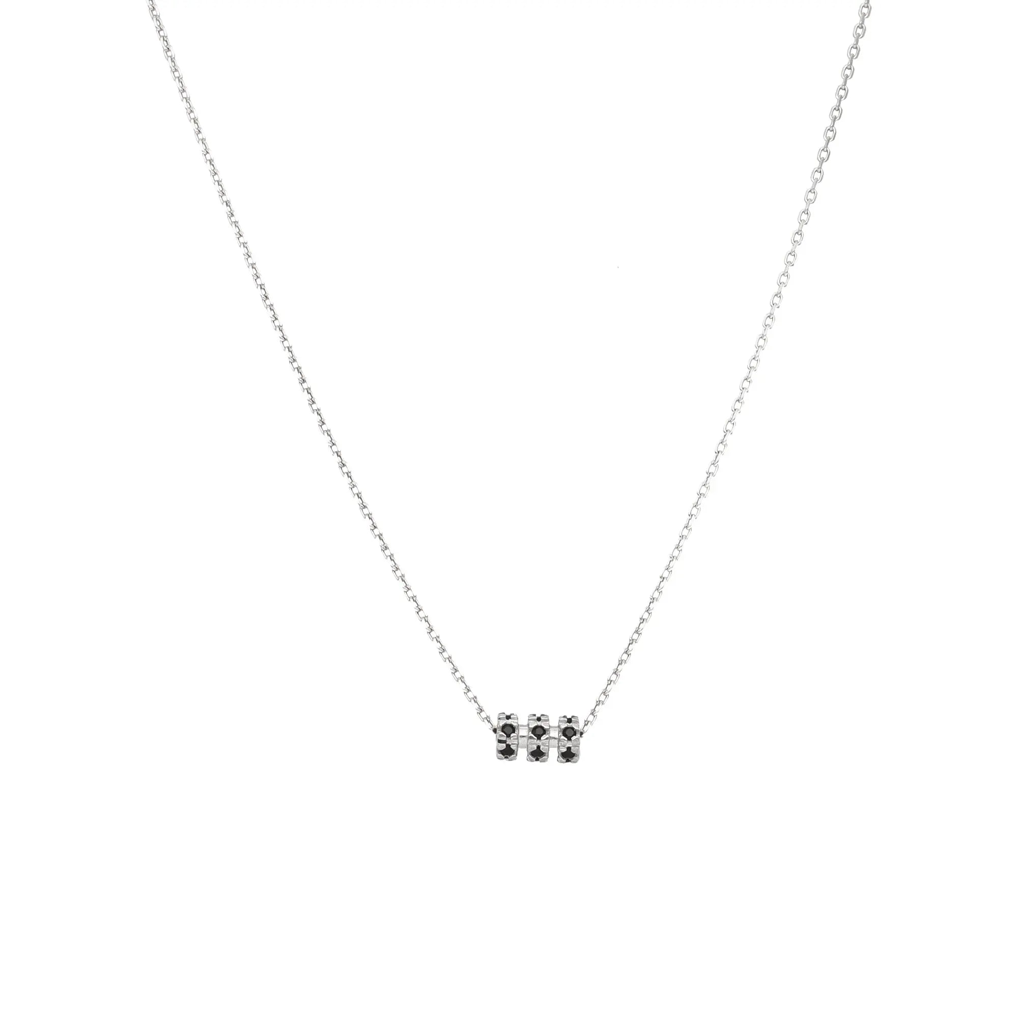Collana Barrel in argento 925 con zirconi neri - collezione Nuance - Adami Gioielli