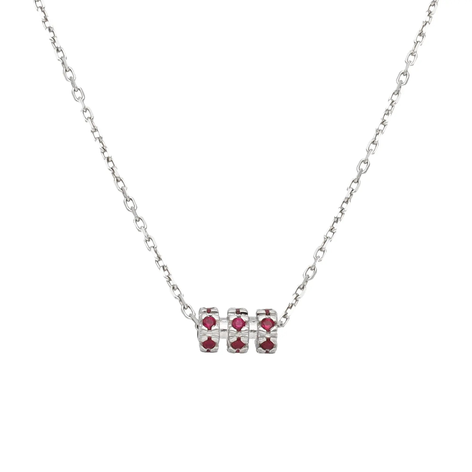 Collana Barrel in argento 925 con zirconi rossi - collezione Nuance - Adami Gioielli