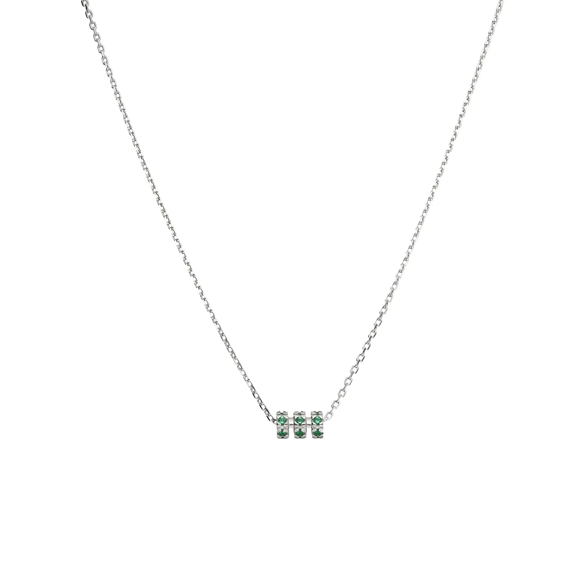 Collana Barrel in argento 925 con zirconi verdi - collezione Nuance - Adami Gioielli