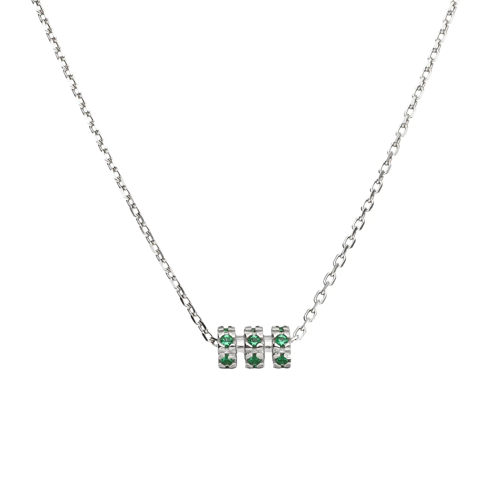 Collana Barrel in argento 925 con zirconi verdi - collezione Nuance - Adami Gioielli