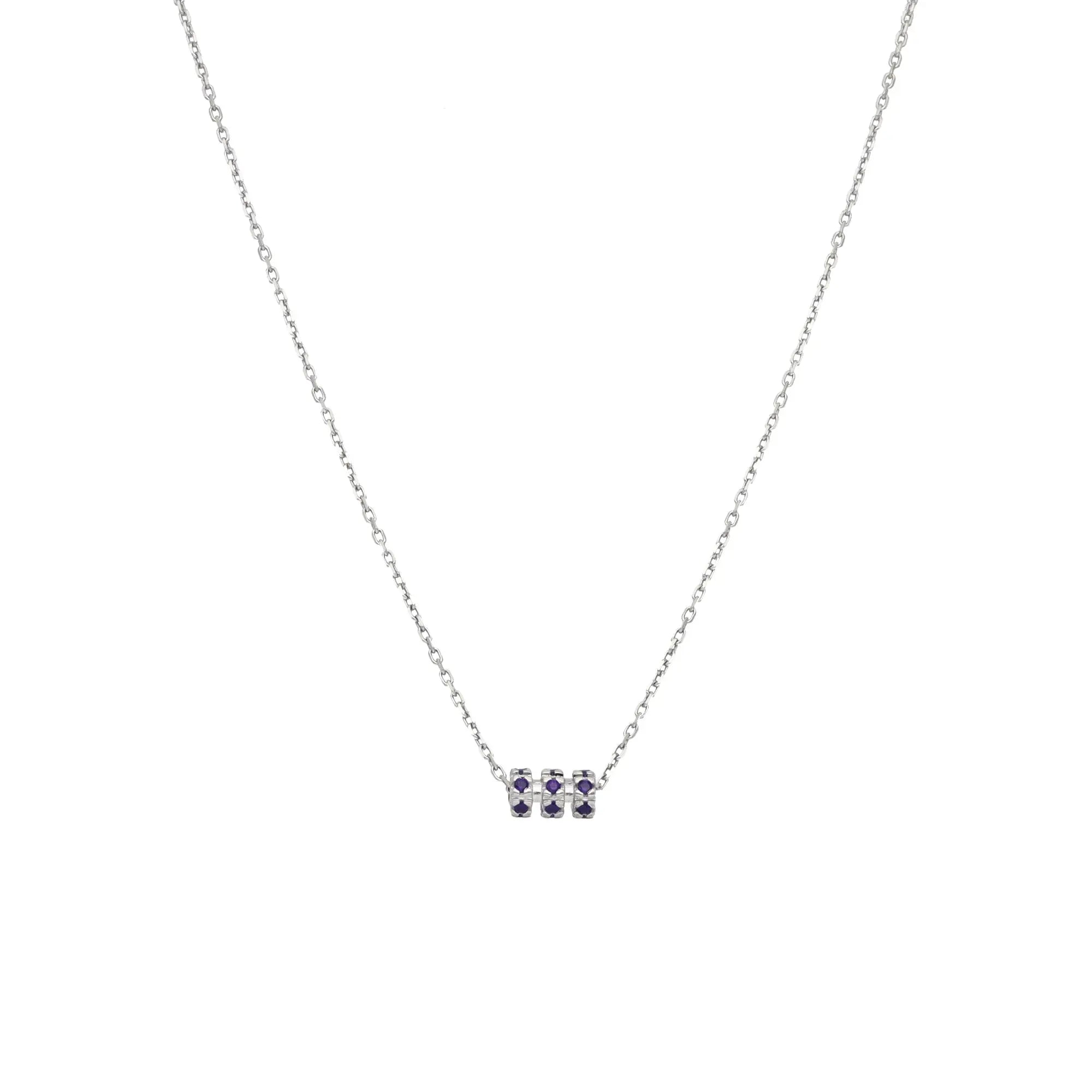 Collana Barrel in argento 925 con zirconi viola - collezione Nuance - Adami Gioielli