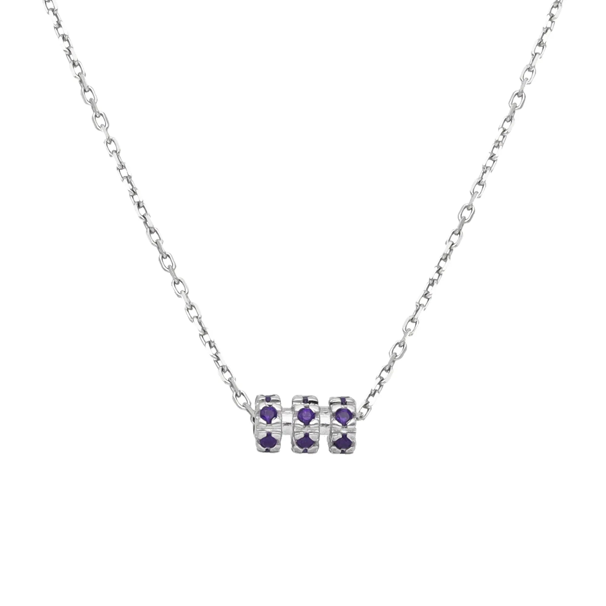 Collana Barrel in argento 925 con zirconi viola - collezione Nuance - Adami Gioielli