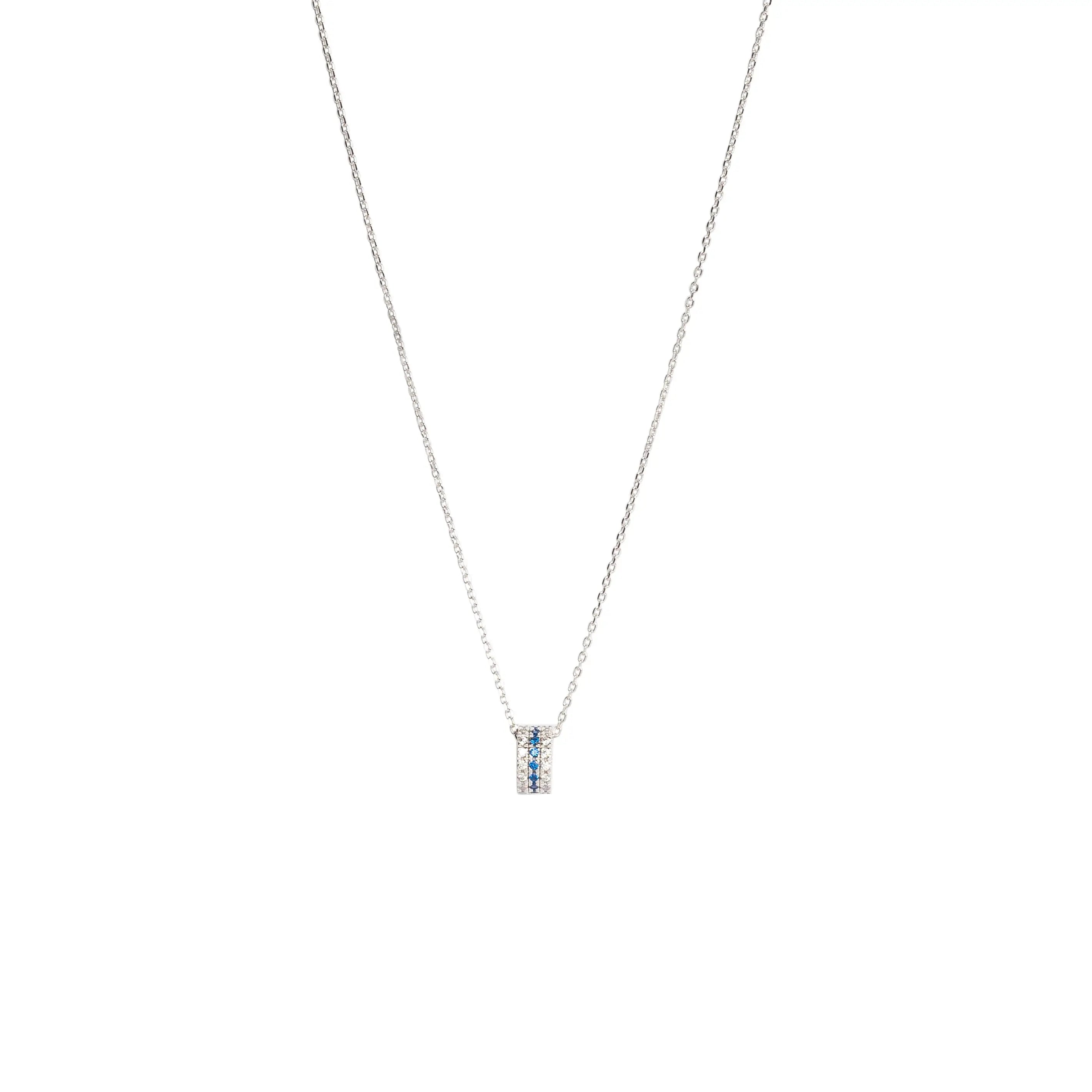 Collana Circle in argento 925 con zirconi blu - collezione Nuance Adami Gioielli