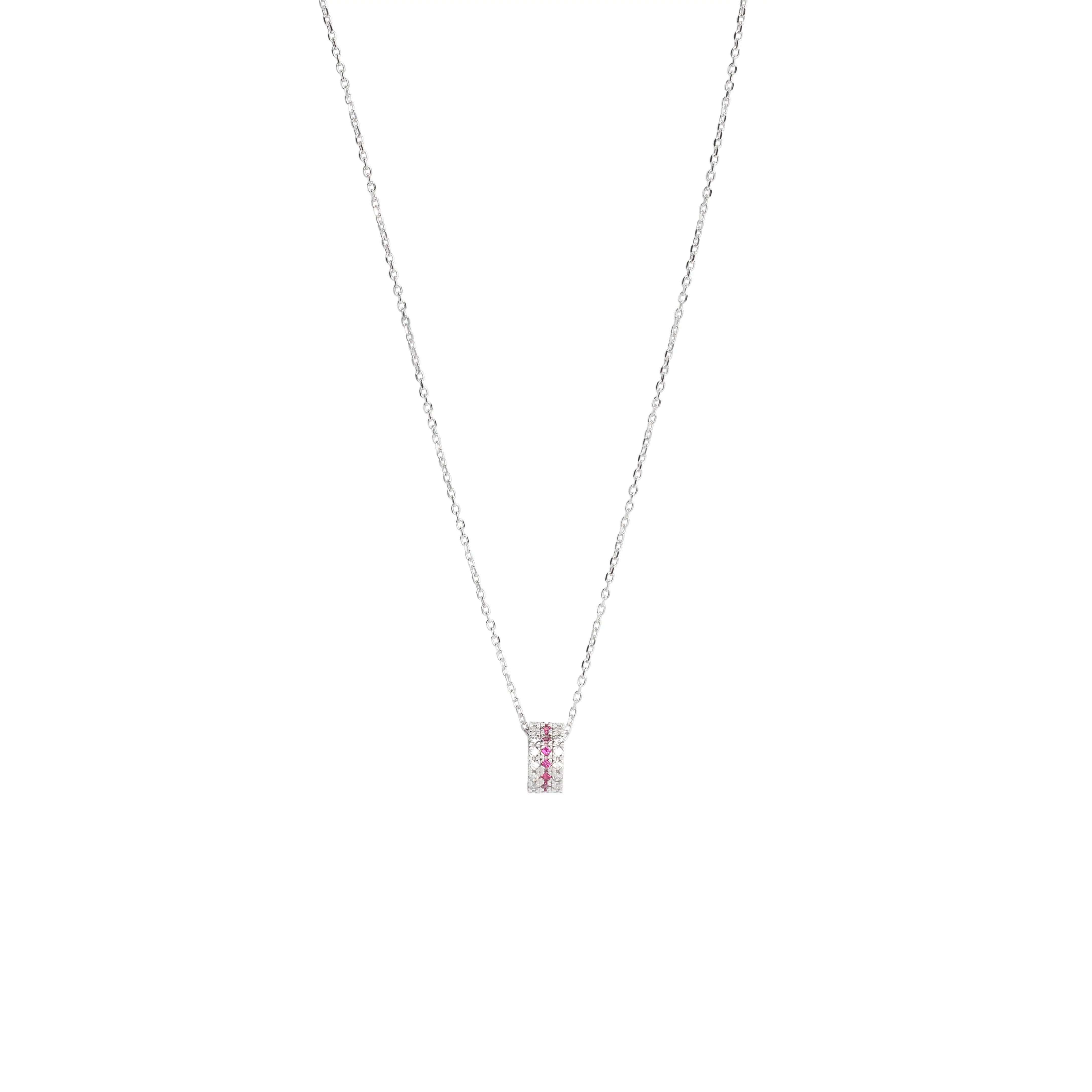 Collana Circle in argento 925 con zirconi rossi - collezione Nuance Adami Gioielli