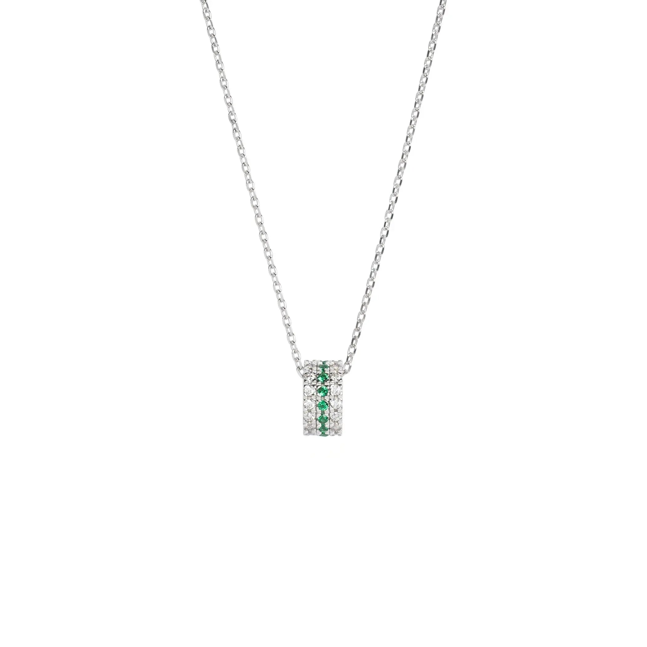 Collana Circle in argento 925 con zirconi verdi - collezione Nuance Adami Gioielli