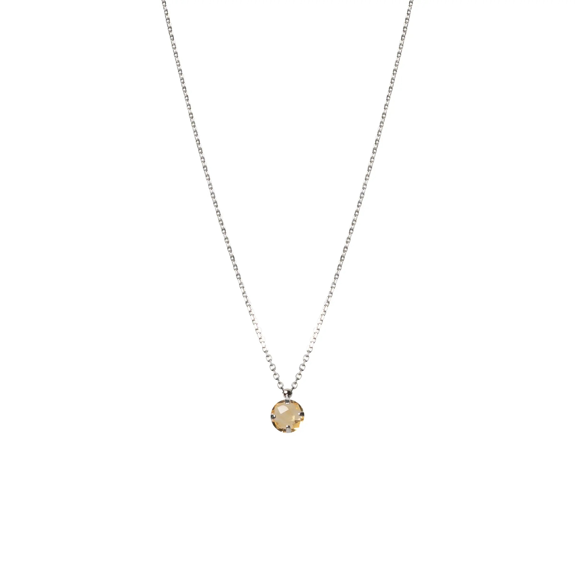 Collana Natura in argento 925 e pietra naturale quarzo fumé - collezione Natura Adami Gioielli 