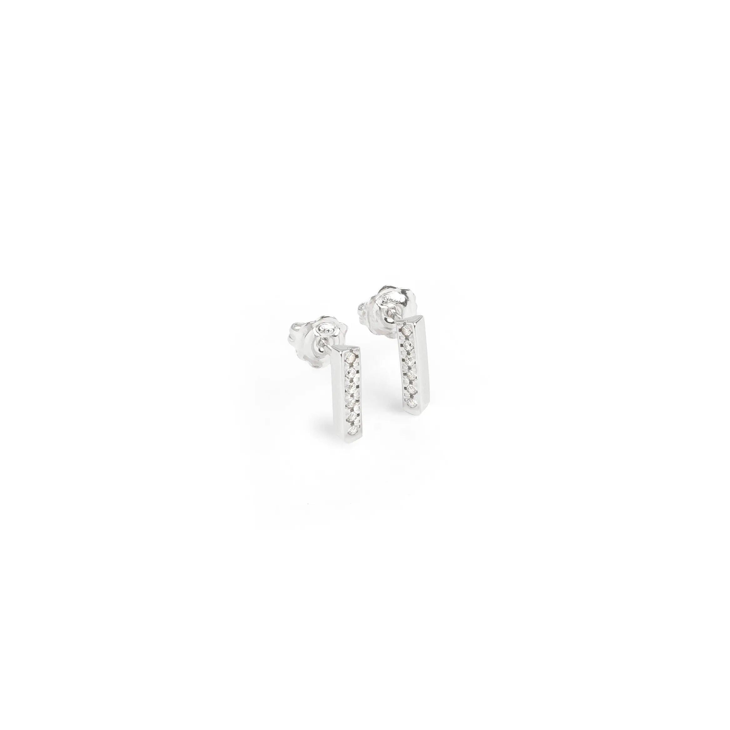 Orecchini Bar Ufo in argento 925 con zirconi bianchi - collezione Nuance Adami Gioielli