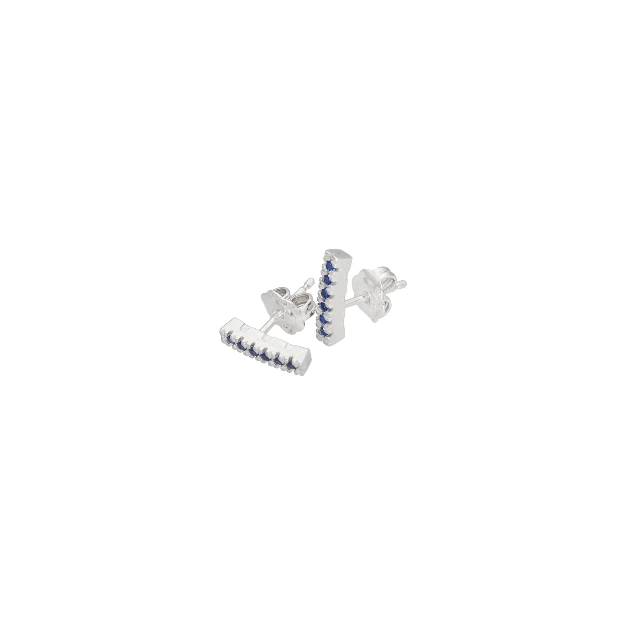 Orecchini Bar in argento 925 con zirconi blu - collezioni Nuance - Adami Gioielli