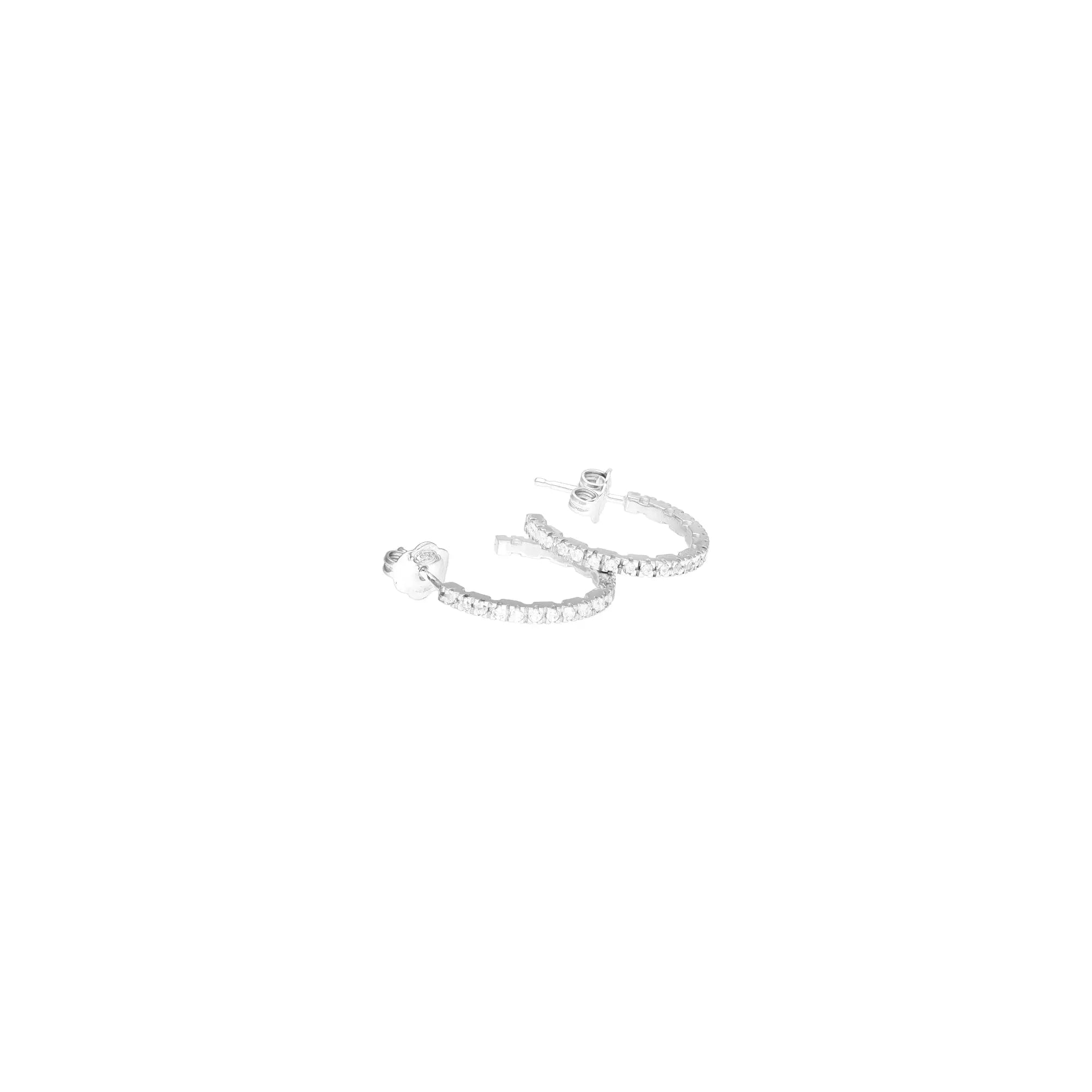 Orecchini Round in argento 925 con zirconi bianchi - collezione Nuance - Adami Gioielli