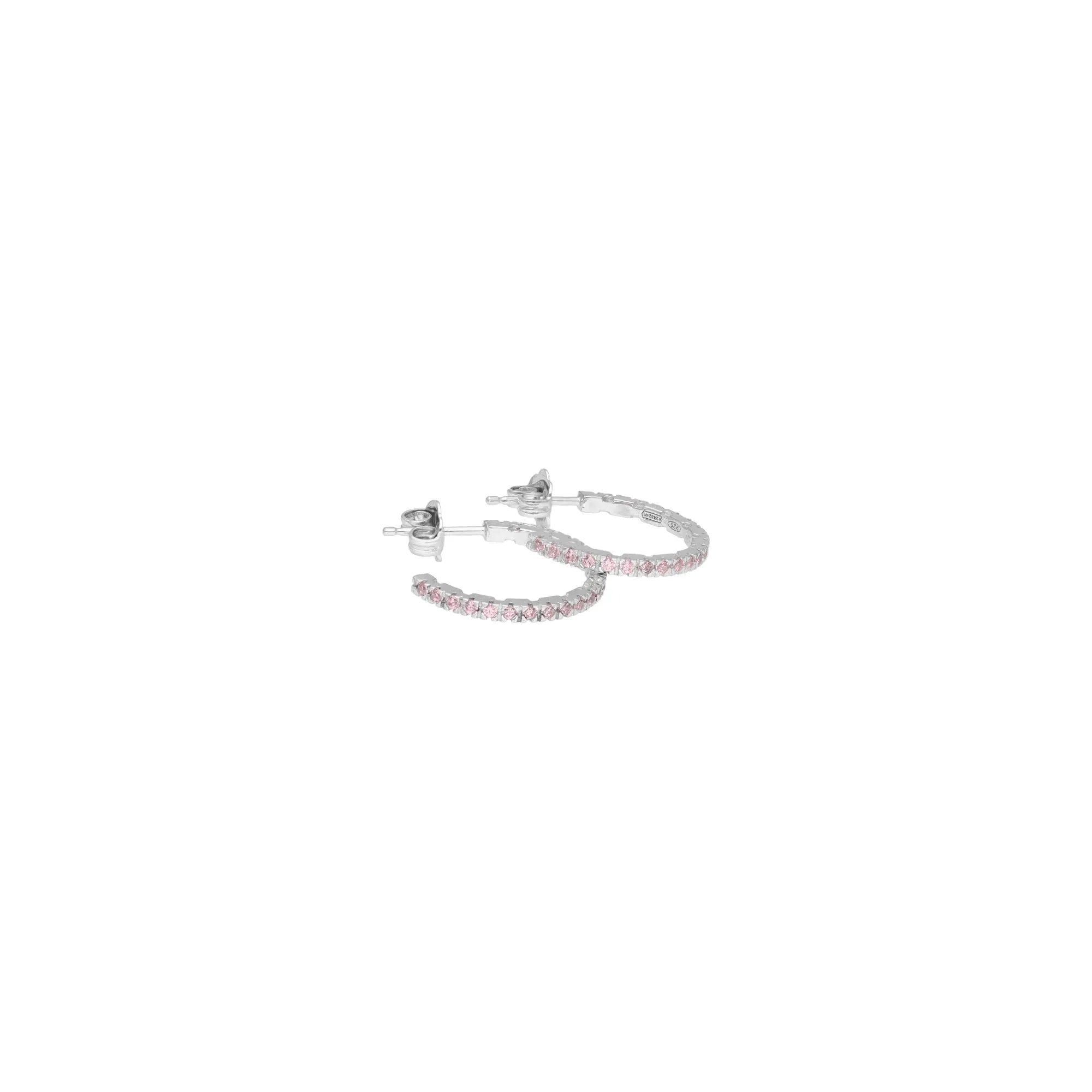 Orecchini Round in argento 925 con zirconi rosa - collezione Nuance - Adami Gioielli