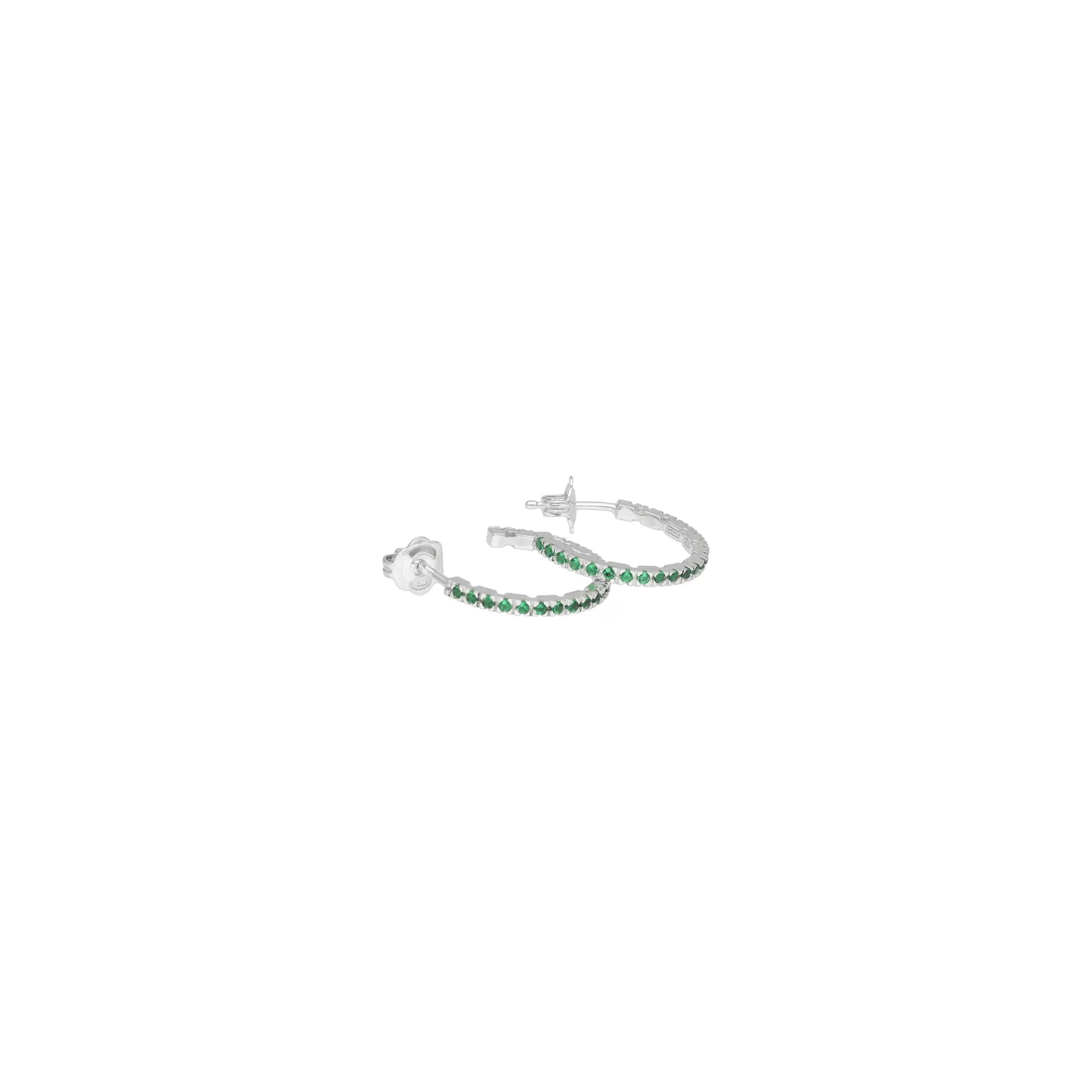 Orecchini Round in argento 925 con zirconi verdi - collezione Nuance - Adami Gioielli